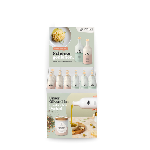 18er Olivenöl Bodensteller DESIGN bestückt